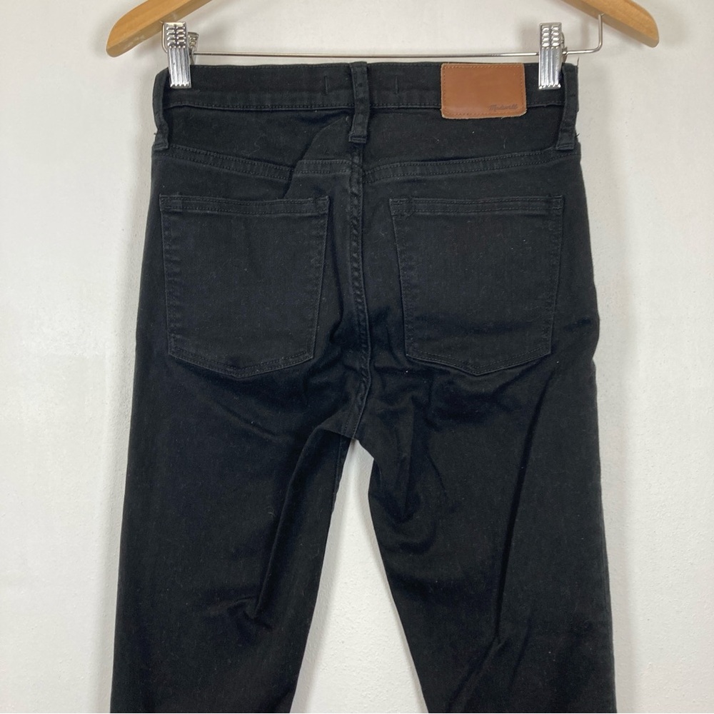 Madewell Demin Pants 9 inch High Rise Skinny Jeans Womens Size 26 Black Ripped - Picture 14 of 16